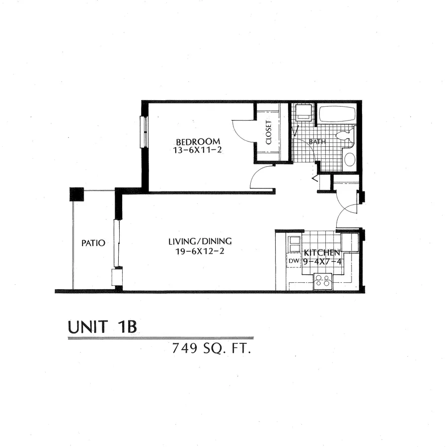 1B floor plan